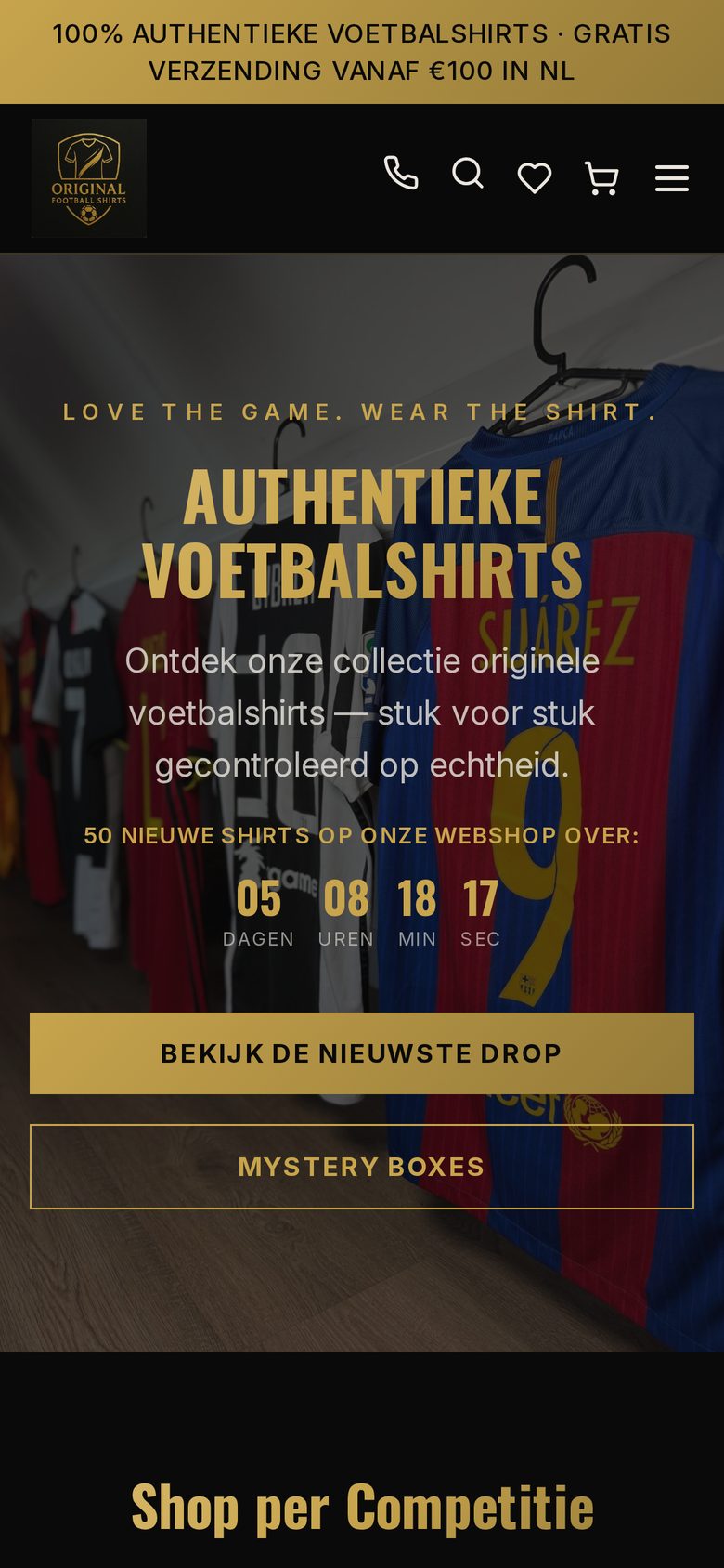 Mobiele collectiepagina van Original Football Shirts