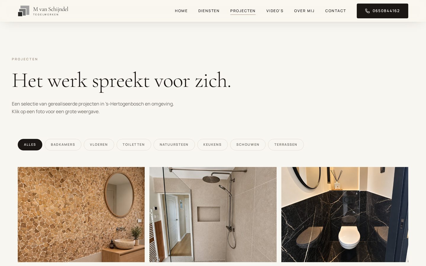 Projectengalerij met filters van M. van Schijndel Tegelwerken