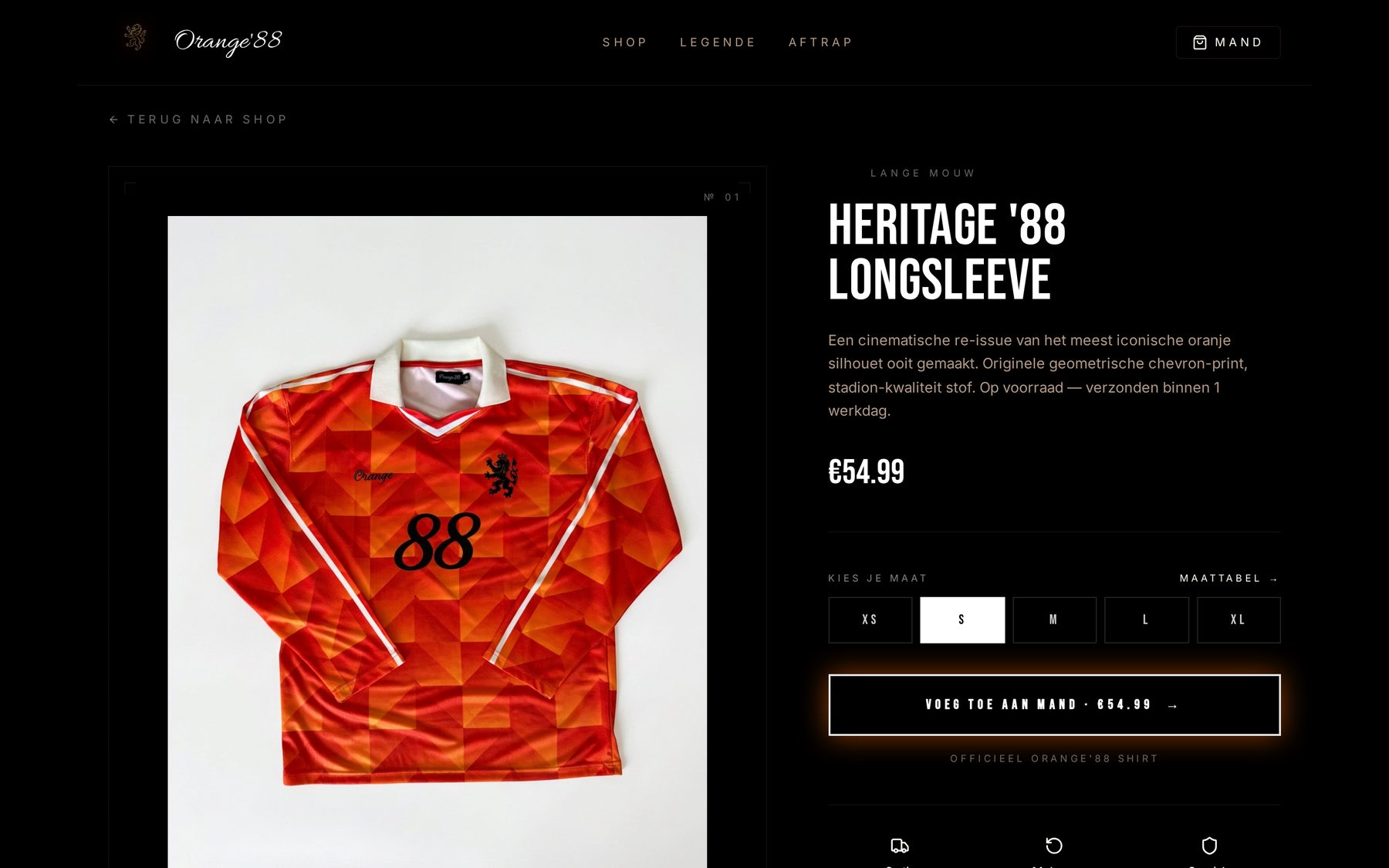 Productpagina van het long sleeve shirt bij Orange88