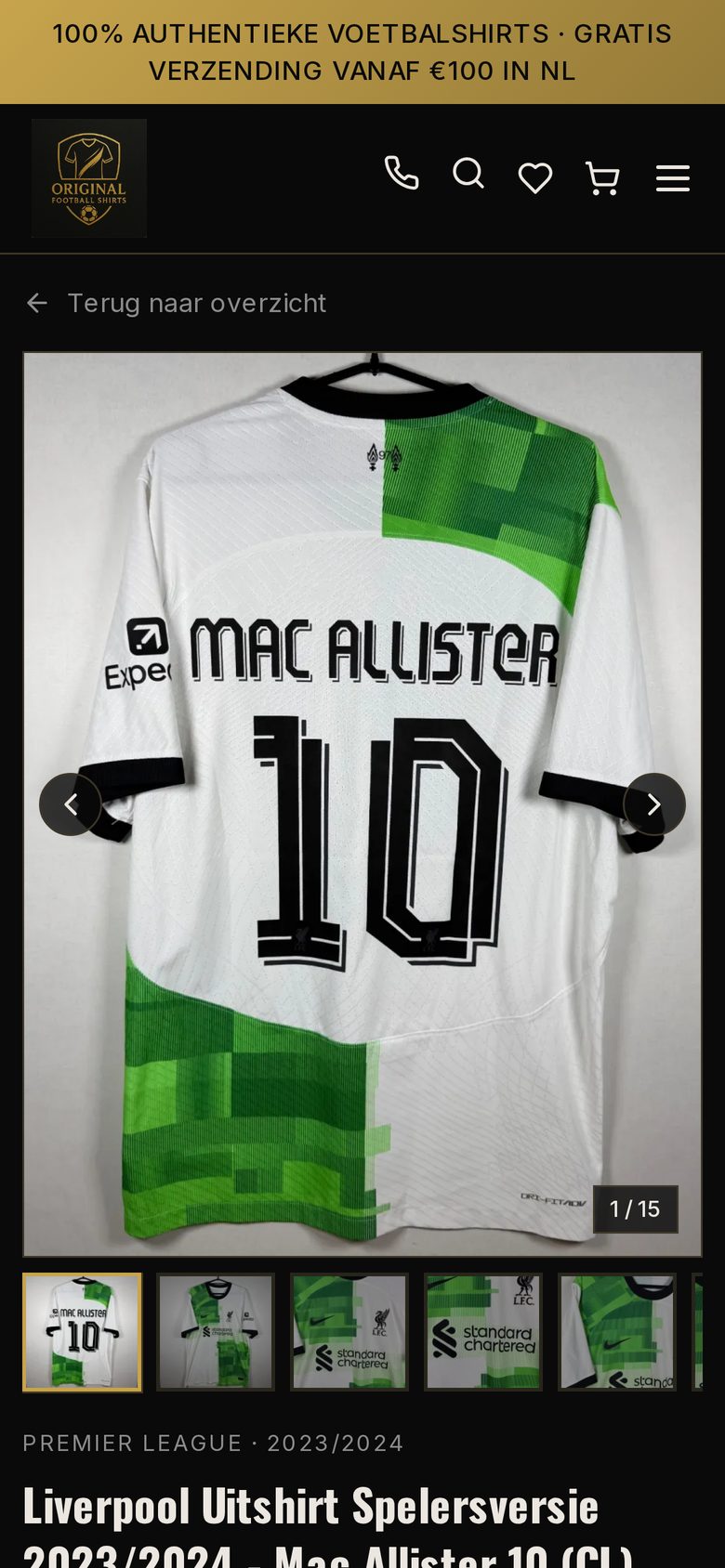 Mobiele productpagina van Original Football Shirts